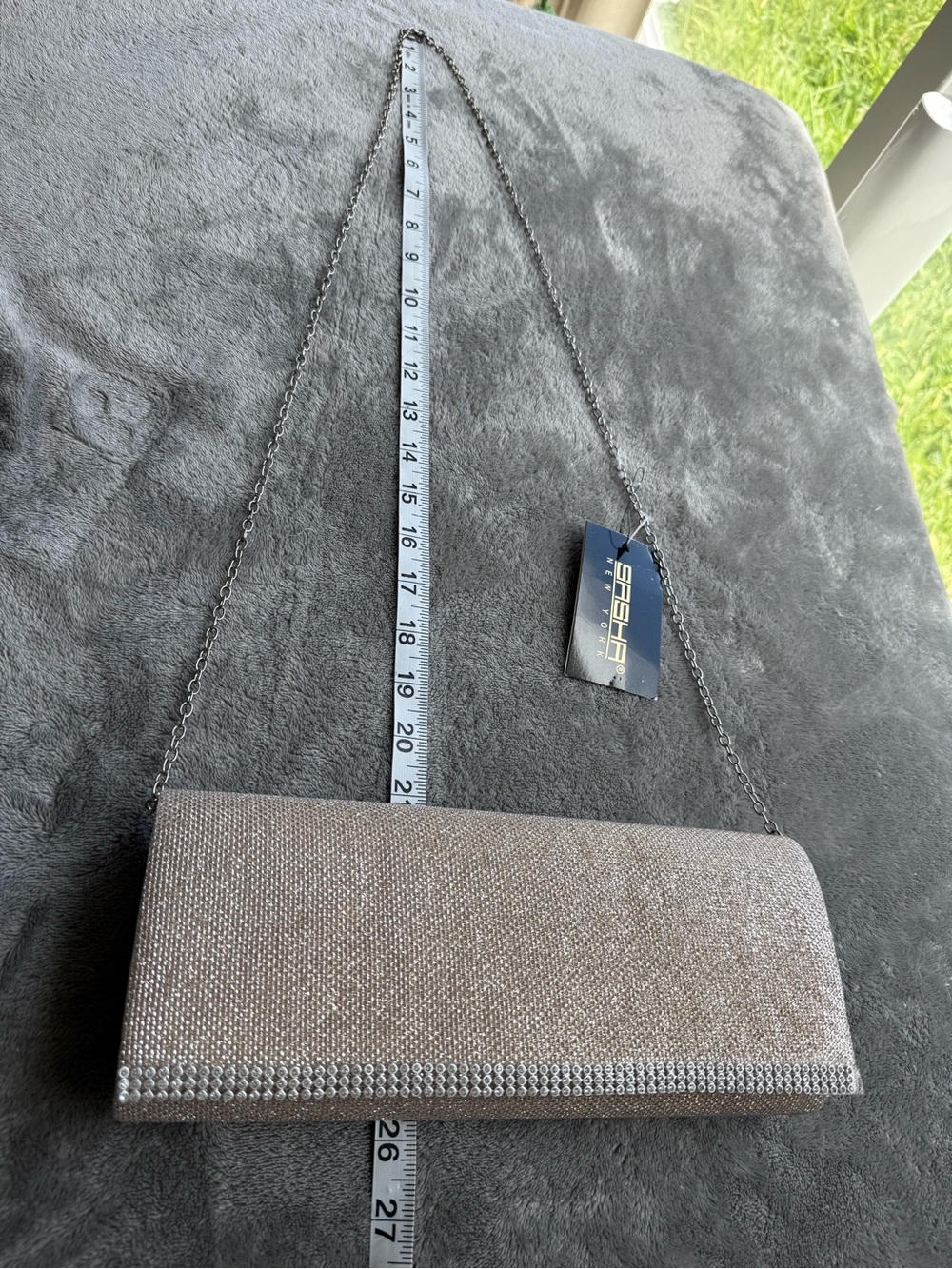 Sasha Metallic Evening Clutch in Silver